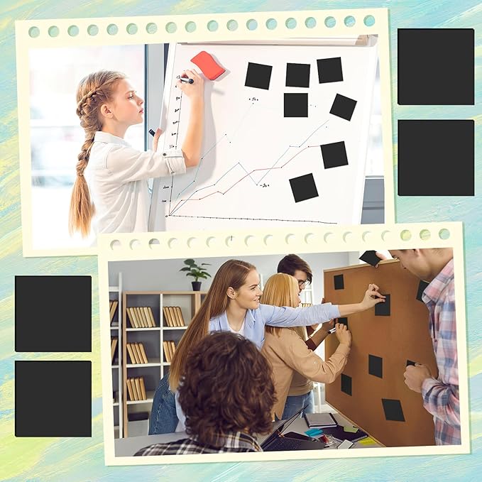Thenshop 24 Sets Full Adhesive Sticky Notes 3x3 Inches Sticky Notes Adhesive Memo Self-Stick Pads Back to School Supplies Easy to Post for Teacher Coworkers Office 80 Sheets/pad(Black,Unlined)