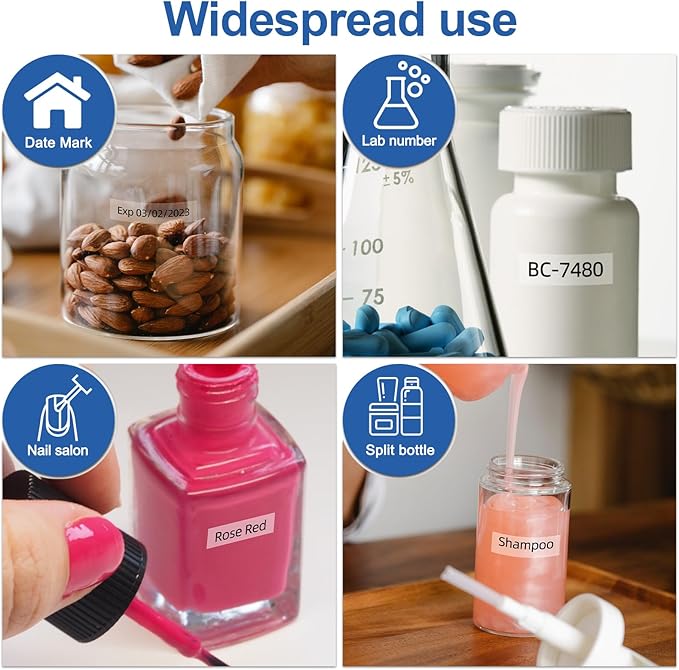 Replace for DYMO D1 Label Tape Clear 45010 S0720500 Label Maker Tape Refills Black on Clear 1/2 Inch x 23Ft Compatible with Dymo Labelmanager 160 280 210D 360D 420P Label Maker, 5-Pack