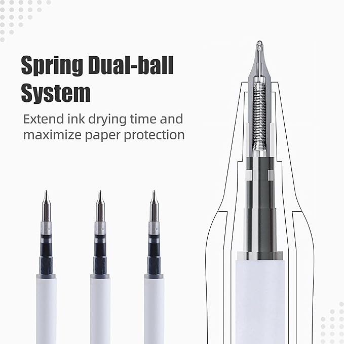 KALARA Aesthetic Gel Ink Pens, 0.5mm Fine Point for Smooth Writing, 6 Pens + 1 Refill No Smear & Bleed Quick Dry, Retractable, Ideal for Journaling and Note-Taking, Stylish Office and School Supplies