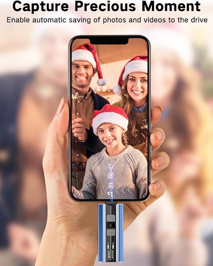 512GB Flash Drive Intended for Phone Tablet Androidphone and Computers, 4 in 1 Photo Stick for Phone Memory Storage Easily Backup Photos Videos, Plug and Play, No App Required (Navy Blue)