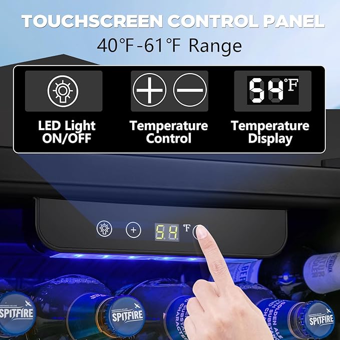 2.7 Cu.ft Beverage Refrigerator Cooler, 95 Can Mini Fridge Glass Door with Adjustable Shelves, Digital Temperature Display, Freestanding Small Drink Fridge for Home, Office or Bar(Black)