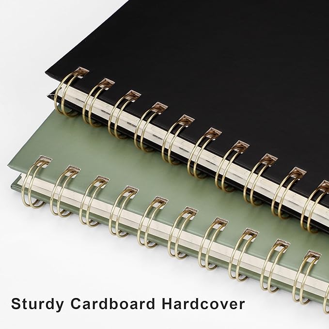 RETTACY Graph Grid Paper Notebook, 140 Pages, A5 Medium Size (5.7'' x 8.3''), 5 Squares per Inch, Hardcover, 100 GSM Thick Paper, for School, Students, Math, Engineering (Black)