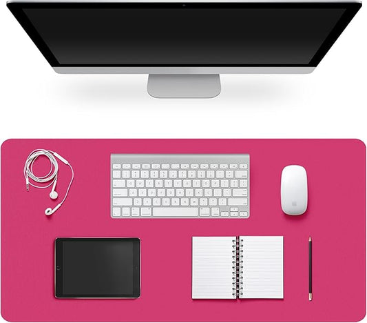 Leather Desk Pad Protector,Non-Slip Desk Pad,on-Slip PU Leather Large Mouse Pad,Easy Clean Desk Protecor Mat,Writing Pad for Office Work/Home/Decor(Rosepink, 31.5" x 15.7")