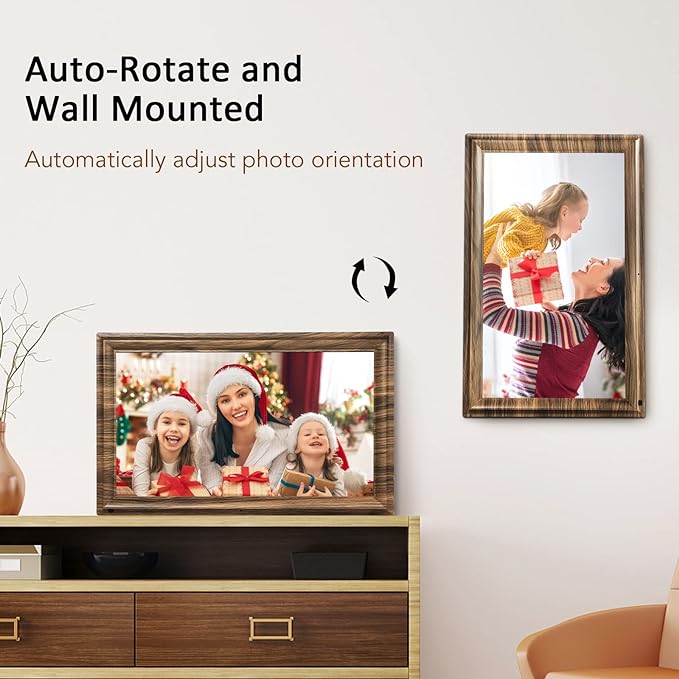 16 Inch Large Digital Picture Frame, Canupdog Digital Photo Frame with 32GB Storage Wall Mountable, Auto-Rotate, Motion Sensor Share Photo Video via App