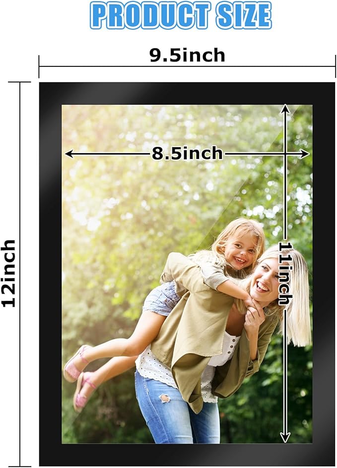 12PCS Magnetic Signs Holder 8.5 x 11, Self Adhesive Wall Mount Magnetic Picture Frames, Business Sign Holder Paper Holder with Strong Magnetic Border, Magnetic Frame for Wall Window Office