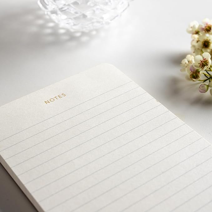 Elegant Desk Notepads for Professionals, Executive's Memo Pads, Minimalist, Gold Foiled, Lined, 5 Pack, 375 Sheets Total (75 Each), 6.3" x 3.9”, 80 GSM, Eco-friendly, FSC™ Certified