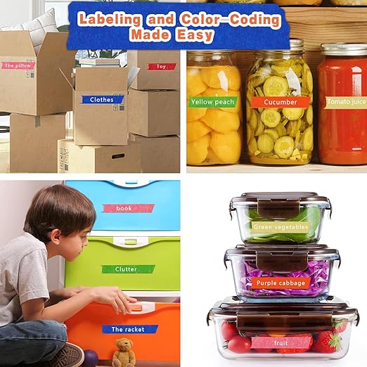 COSIMIXO 6-Pack Colored Masking Tape 0.94 Inch x 60yds of Colorful Craft Tape – Vibrant Rainbow Color Teacher Tape, Great for Art, Lab, Labeling & Classroom Decorations