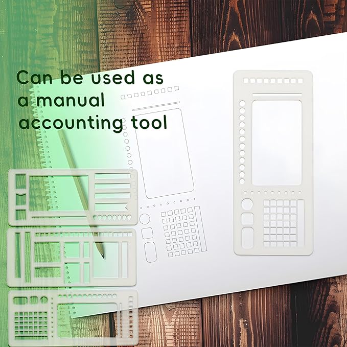 Handmade Flexible Record Template,Handmade Flexible Planner Stencils,Planner Stencils,Flexible Drawing and Checklist Templates,Planner Stencil Set Compatible with Coils Discs and Rings (B Type*1 Set)