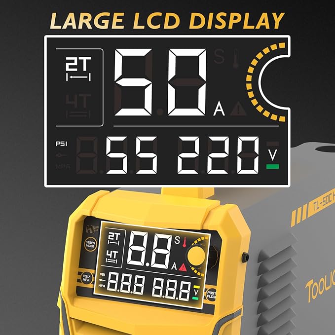 TOOLIOM Plasma Cutter, Non Touch Pilot Arc, Large LED Display 50 Amps Cutter Machine with 110/220V Dual Voltage, IGBT Maximum 3/4 Inch Clean Cut DC Inverter Cutting Machine