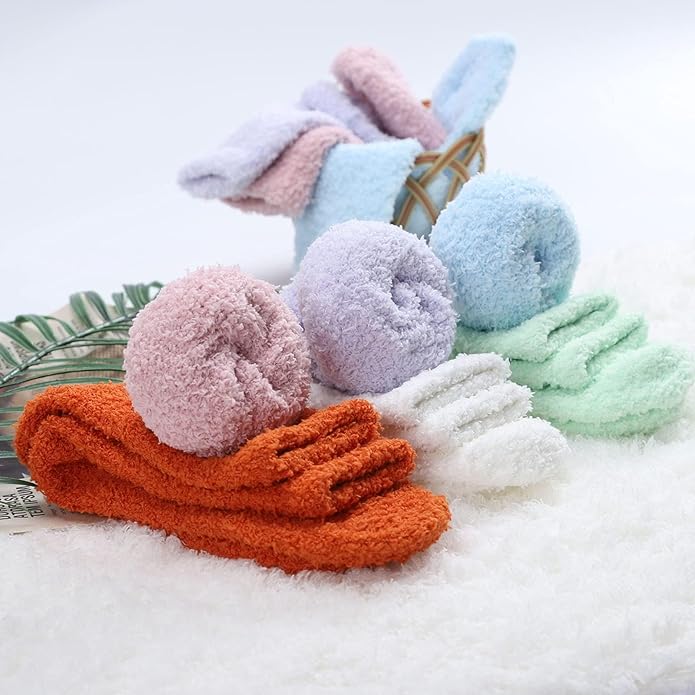 Womens Fuzzy Socks Microfiber Soft Cozy Warm Slipper Sleeping Winter Sock Fluffy Cabin Plush Stocking Stuffers