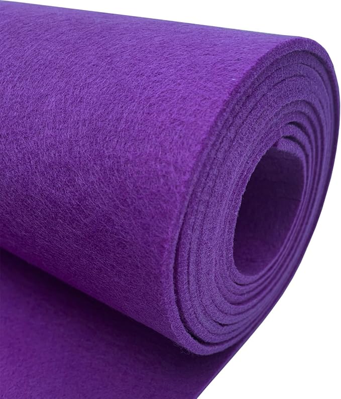 aufodara Felt Fabric 11.8 x 98.4 inch Craft Felt Fabric Roll, Felt 3mm Thick for Felt Table Mats DIY Arts & Crafts Patchwork Sewing Decorations (Purple)