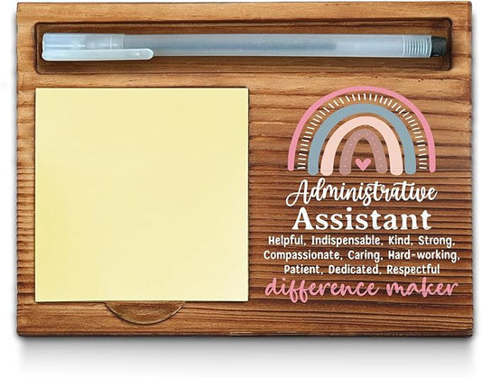 Administrative Assistant Sticky Note Holder, Administrative Assistant Office Decor Gifts, Administrative Assistant Thank You Appreciation Gifts for Women Self-Stick Note Pad Holders WPP11