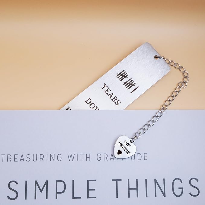 11th Year Anniversary Bookmark Gifts for Her Him Steel Anniversary Birthday Gifts for Couple Wedding Steel Gift for Husband Wife Reading Mark for Women Men Boyfriend Girlfriend