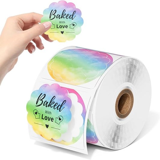 Phomemo Rainbow 2" Color Thermal Labels Roll for 4X6 Thermal Printer for Small Business Supplies, Commercial Grade Thermal Labels for Custom Stickers Personalized & Business Logo, 500pcs / Roll