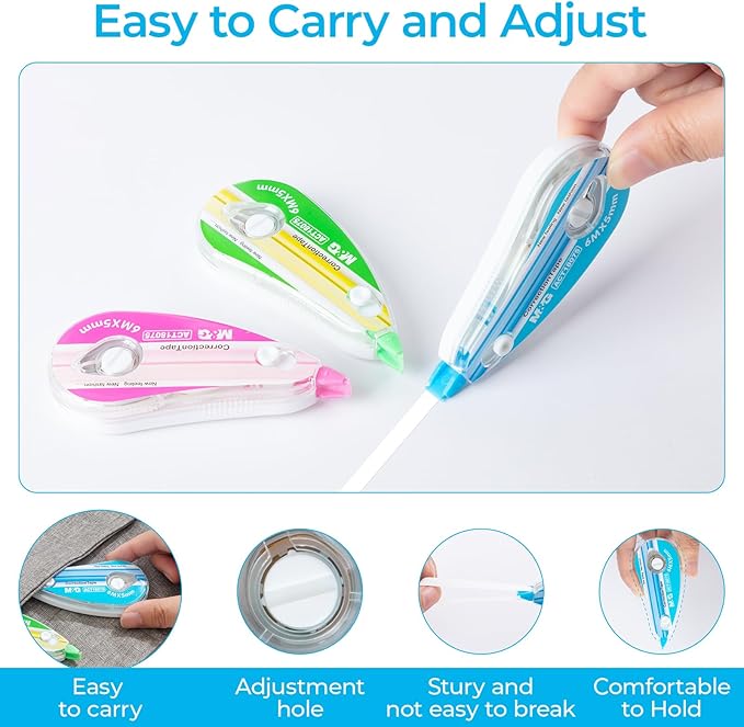 M&G 12 pack Correction Tape，19.7 feet correction tape, Easy to Use Applicator for Instant Corrections, Study Supplies and Office Products