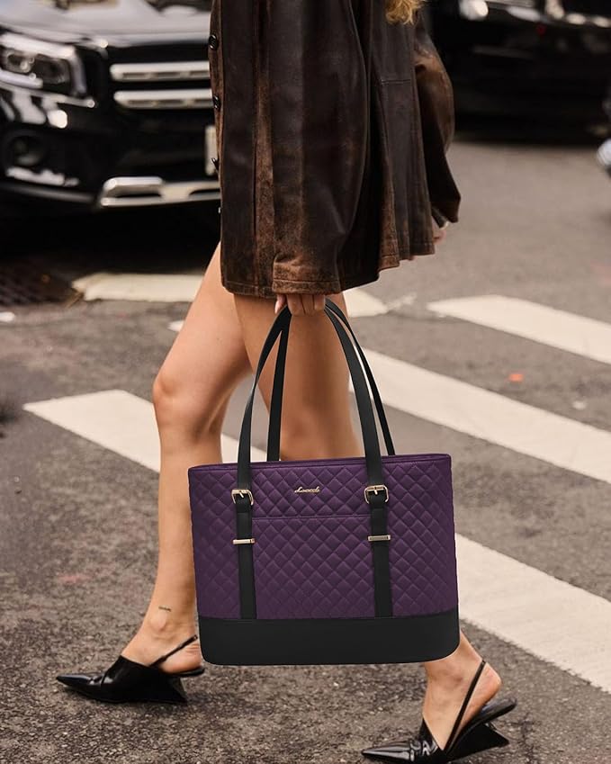 LOVEVOOK Laptop Bag for Women, 15.6 Inch Work Tote Computer Bag With Large Cup Holder, Lightweight Large Laptop Briefcase for Travel, Bussiness, Teacher