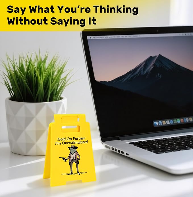 Office Desk Accessories for Work (Hold On Partner I'm Overstimulated)