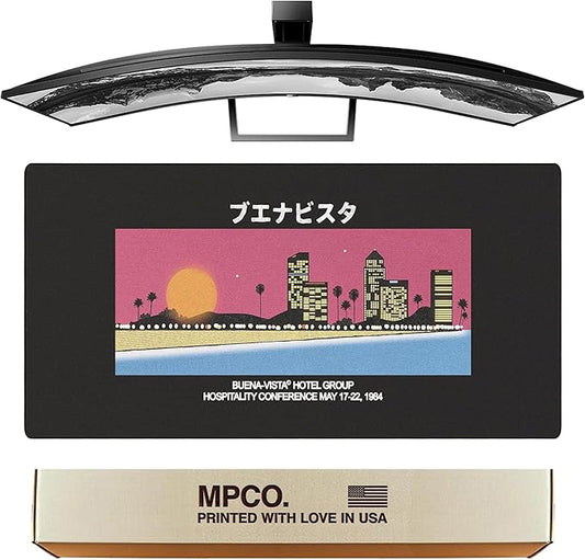 MPCO. OZGMX Large Gaming Desk Pad - 36" x 17" Aeroglyde Fabric Buenavista Desk Mats - Non-Slip, Washable, Smooth Glide for Precision Gaming & Work