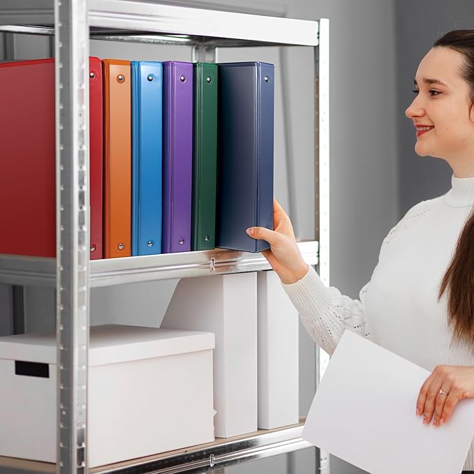 COMIX 3 Ring Binder 1.5 inch with Clear View Cover, 1.5" View Binder Holds 300 Sheets of US Letter Size Paper, 6 Pack (Assorted)