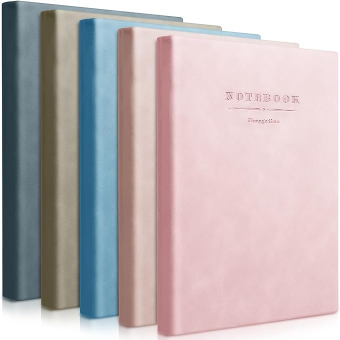 SATINIOR 5 Pack A4 Notebooks Large Journal 360 Pages Leather Softcover Hardcover Notebooks Thick Paper Lined Note Writing Notepad for Christmas Gifts Office School Business, 8.5'' x 11''(Multicolor)