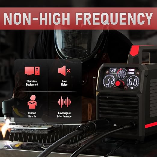 YESWELDER CUT-60DS PRO Plasma Cutter, 60Amp 110V/220V Non-High Frequency Non-Touch Pilot Arc 4-In-1 Plate Cutting/Grid Cutting/Gouging/Marking Multifunctional Plasma Cutting Machine