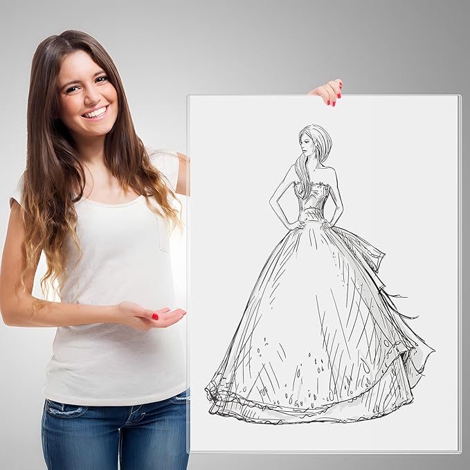 2 Pcs 18" x 24" Rigid Print Protectors Clear Hard Sheet Protectors Heavy Duty Top Loading Crystal Poster Sleeves Picture Frame Hard Plastic Sleeves for Art Prints Photos Documents Blueprint