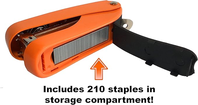 Praxxis Pro Office Supplies - Aria-Plus Half-Strip Mini Stapler - Durable, Compact, and Colorful Stapler for Office and Travel Use, Compatible with Standard 26/6 Staples, Orange