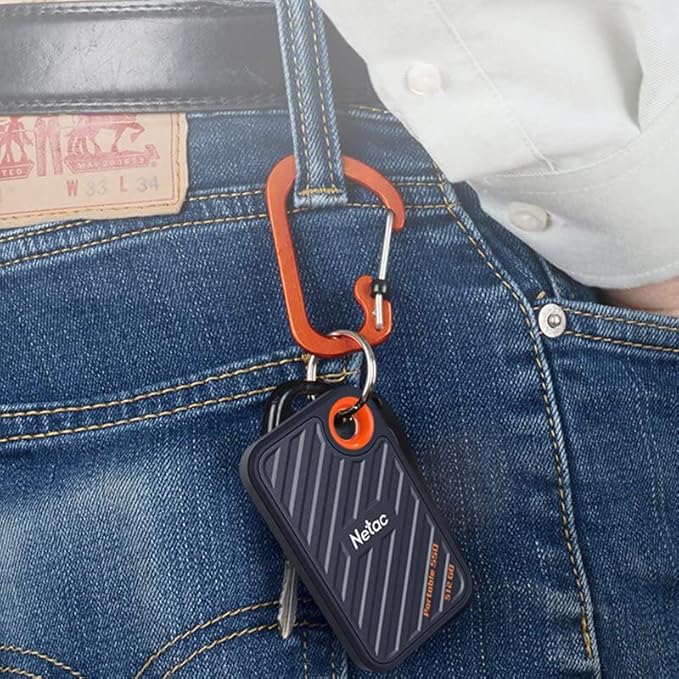 Netac 1TB Extreme Portable SSD External Solid State Drives Up to 2000MB/s Read 1700MB/s Write Speed, USB 3.2 Gen.2 Business Travel Essential, ZX20