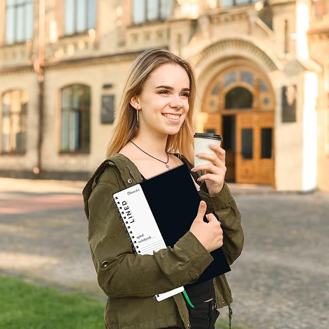 Large Lined Notebook Spiral Notebook 8.5" x 11"-4 Pack LINED Notebook 7mm Ruled Hardcover Notebook 120 Pages 100 GSM Thick Paper Notebook Hardcover Journal for School, Office,Study and Notes