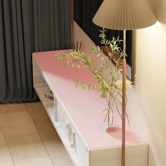 Leather Desk Mat,1.8mm Thick,16x60 Inch Desk Cover,Desk Protector Mat,Dresser Cover Top,XL Desk Mat,Table Top Protector,Dresser Protector Top(Pink+Silvery,16x60)