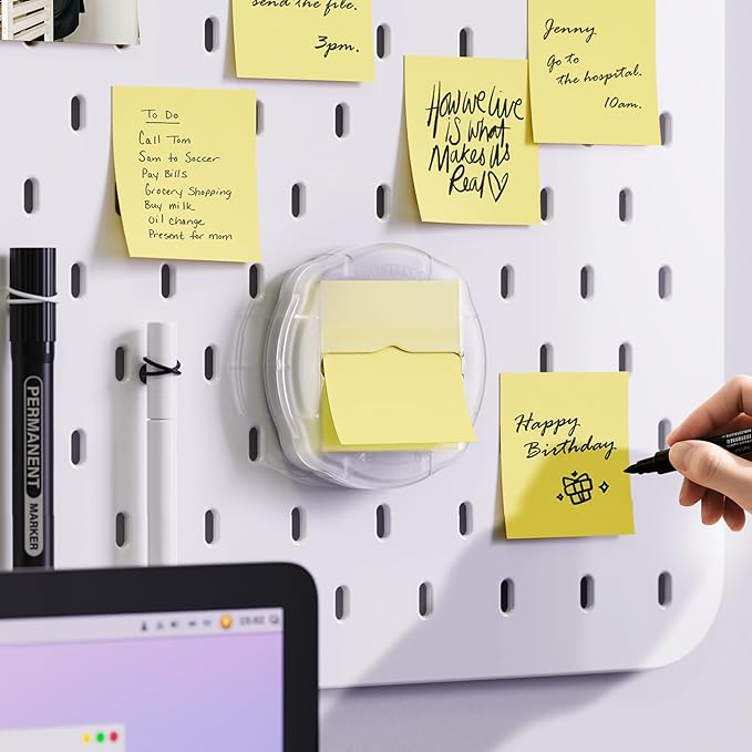 SMART&COOL Magnetic Pop-Up Note Dispenser for 3 x 3 in Pop-Up Sticky Notes, 1Pack, Frosted Clear (Notes Not Included)