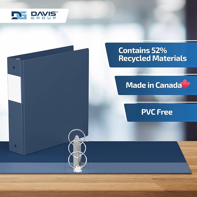 Premium Economy 6-Pack 3-Ring Binders for School or Office, Round-Ring Binders, 2 Inch, Navy Blue