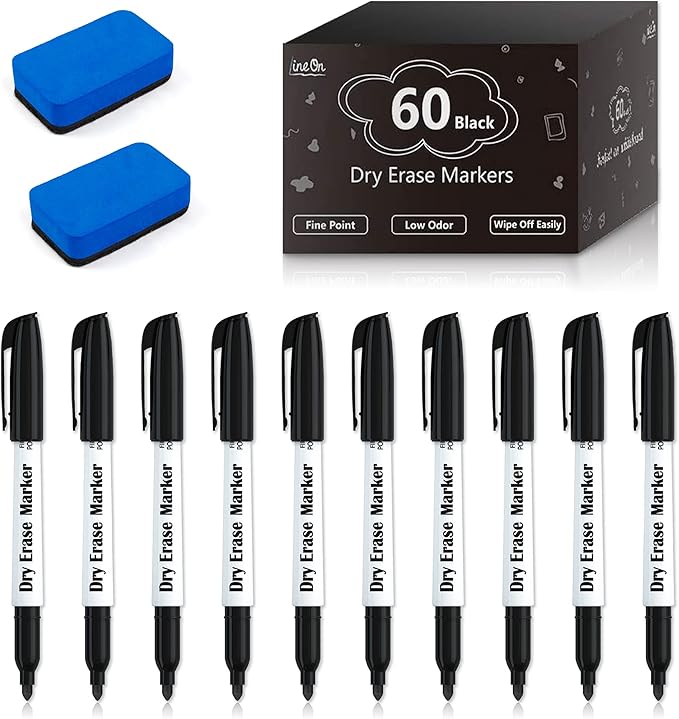 Black Dry Erase Markers - Set of 60