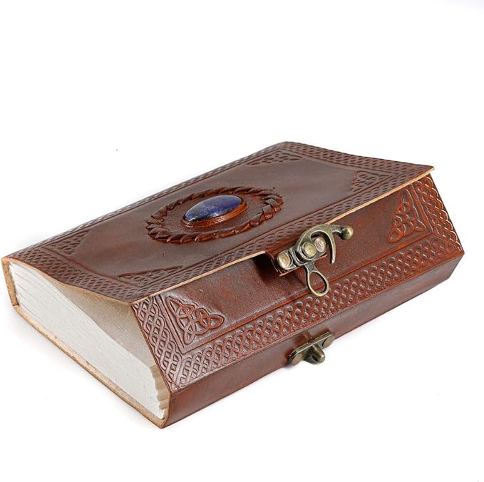 Vintage Leather Journal Handmade Buffalo Non-Refillable Deckle Edge Paper – Leather Bound Journal for Women Men Vintage C-Lock Closure Ideal for Writing & Travel for Artists