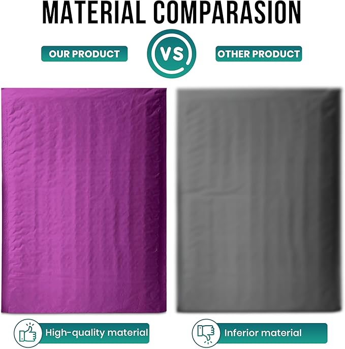 Levex - #0000 4" x 6" [10 Pack] Purple Poly Bubble Mailers, Padded Envelope Mailers, Packing Envelope & Mailing Bags for Shipping
