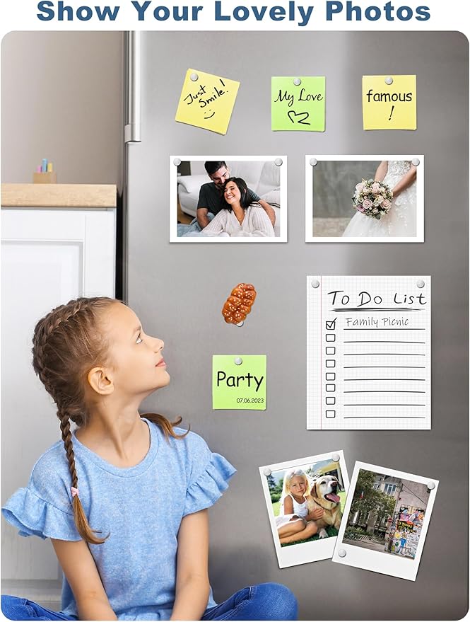 SMARTAKE 320 Pcs Refrigerator Magnets, 6x2mm Small Round Fridge Magnet, Multi-Use Premium Neodymium Office Magnets for Fridge, Whiteboard, Billboard in Home, Kitchen, Office and School (Silver)