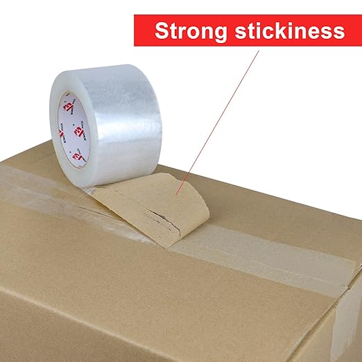 BOMEI PACK 3" Heavy Duty Packing Tape - 3 inch x 110 Yards, 2.4 mil Thick, Clear 3 Inch Wide Package Tape 6 Rolls, Total 660Y for Shipping, Mailing, Moving & Storage