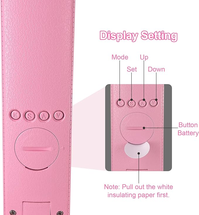 Desk Lamp with Wireless Charger，USB Charging Port, Dimmable Office Desk Light with Clock, Alarm, Date, Temperature, Foldable Lamp for Table Bedroom Bedside Office (Pink, Standard Size-13.3 inch)