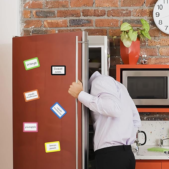 Dry Erase Magnets Set - 24 Pack - 3x2 in Whiteboard Magnetic Notes Planning Pads Labels - Small White Board Magnet Strips Name Tags for Home, Office and Classroom