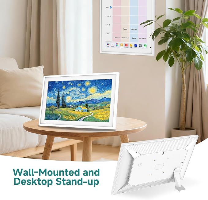 15.6-inch Digital Calendar Chore Chart, Electronic Wall Planner Smart Calendar Touchscreen for Family Schedules, Meal Planner, Task Rewards, Wall Mount Included, Organizing Your 2026 (White)