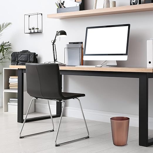 HOLDN’ STORAGE Small Trash Can - 1.58 Gallon Open Top Waste Bin, Compact Waste Can Perfect for Bathroom, Kitchen, Office, Dorm - Durable Garbage Can - Copper