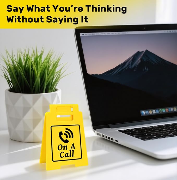 On a Call Desk Sign – Funny Desk Decor for Work, Office Accessories with Humor, Cool Gifts for Coworkers, Work Sign for Home or Workplace