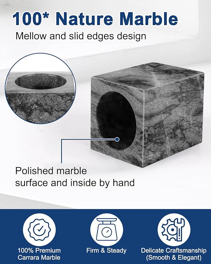 Marble Pencil Pen Holder for Desk, Multi-Functional Pen Cup Pencil Holder for Office School Supplies Storage, Makeup Brush Holder for Home and Office (Cuboid-Black)