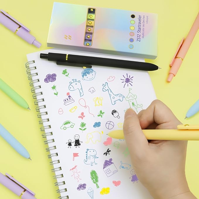 Colored Pens, 6 Pcs Colorful Pens Fine Point Smooth Writing Pen, 0.5mm Colored Ink Gel Pen for Journaling Note Taking Planner, School Supplies Gifts for Nurse Teacher (6 Pcs Gold Vibrant)