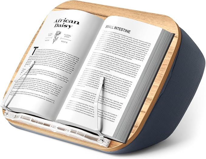 Lap Beanbag Book Stand for Hands Free Reading Comfortable Reading Pillow Stand Minimize Neck Strain Perfect Idea for Book Lovers in Dorm Room or Anywhere Else with Bookseat(Gray)