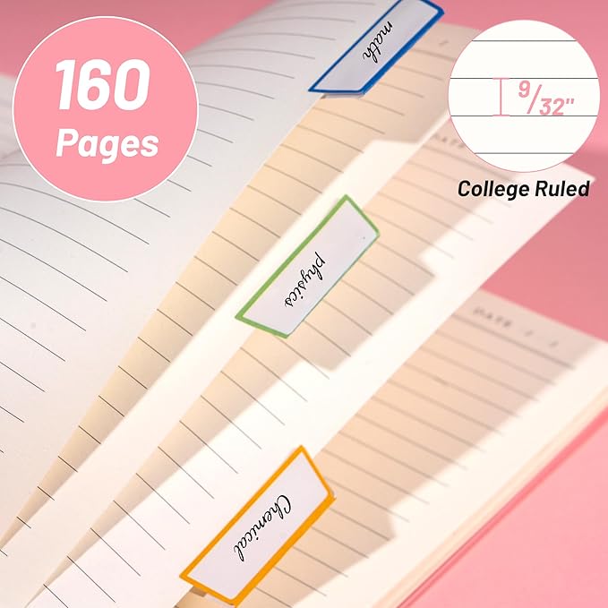 Yoment Lined Spiral Notebook Journal for Women Men A5 Small Spiral Notebooks 5x7 160 Pages Pink Notebook College Ruled Spiral Bound Journal for Work Note Taking School, Pink