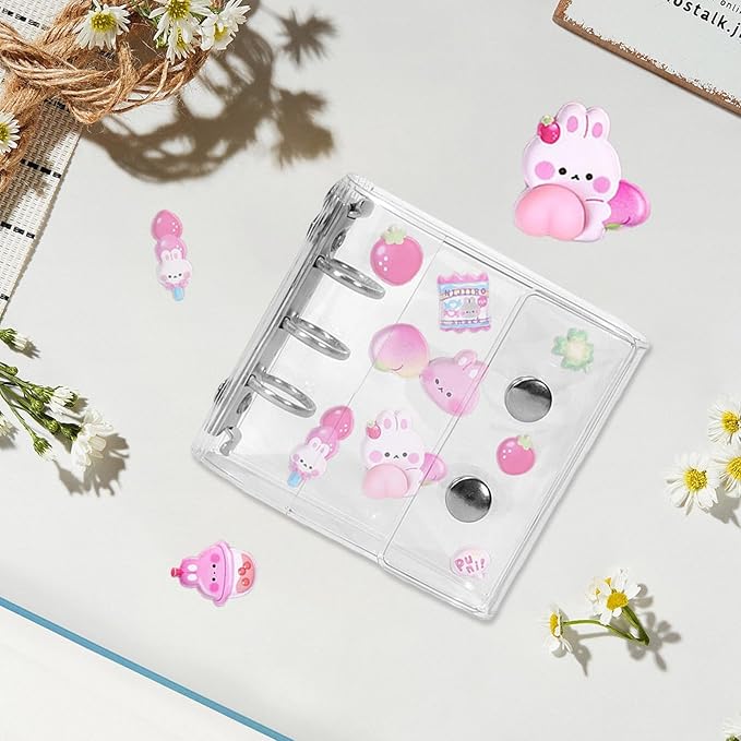 Clear Paper Binder - Photo Collecting Book - Portable Sticker Book - for Journal Cards Receipts Tickets Small Accessories Students Teachers Office Professionals Administrative Staff School