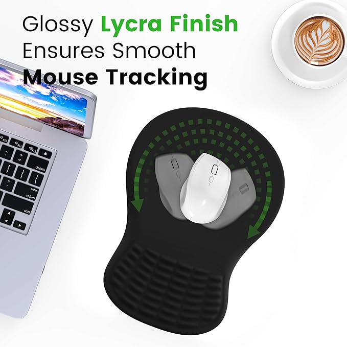 MEKASS Ergonomic Mouse Pad with Wrist Rest, Memory Foam Mousepad for Carpal Tunnel Pain Relief, Desk Computer Wrist Support Mouse Pad with Non-Slip PU Base for Office Home (Blue Gold Vein Marble)