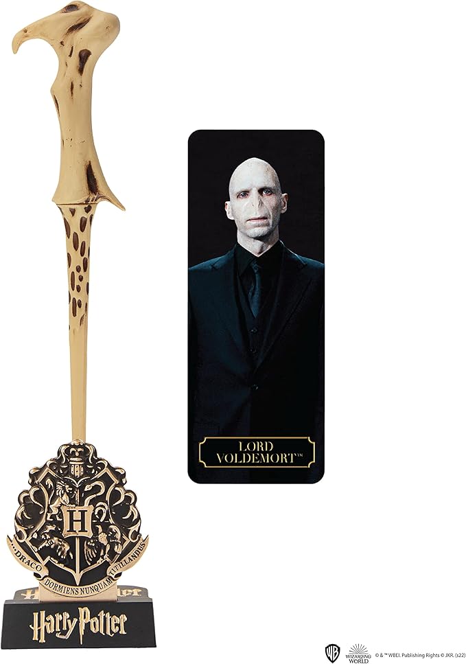 Cinereplicas Harry Potter - Voldemort Wand Pen with Stand & Lenticular Bookmark - Official License