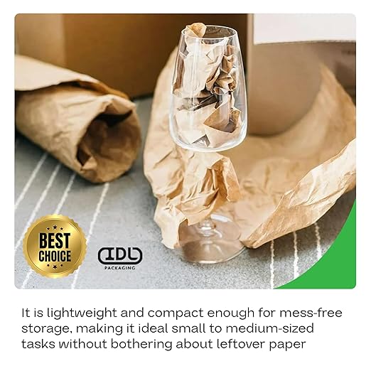 IDL Packaging 24" x 8640" (720 feet) - Kraft Paper Roll - 50lb Thickness - Natural Brown Kraft Wrapping Paper for Packing - Perfect Kraft Paper for Void Filling & Heavy Duty
